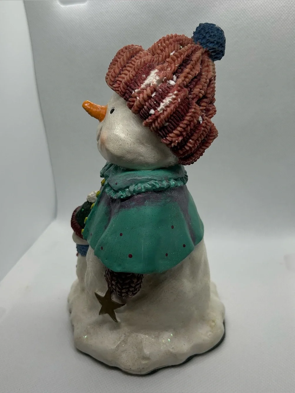 1998 Elaine Thompson Snowkins Collection Stocking Hanger Snowman #94332 Vintage
